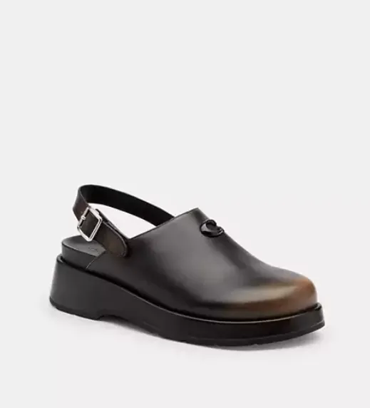 Loved Leather Sculpted C Platform Clog